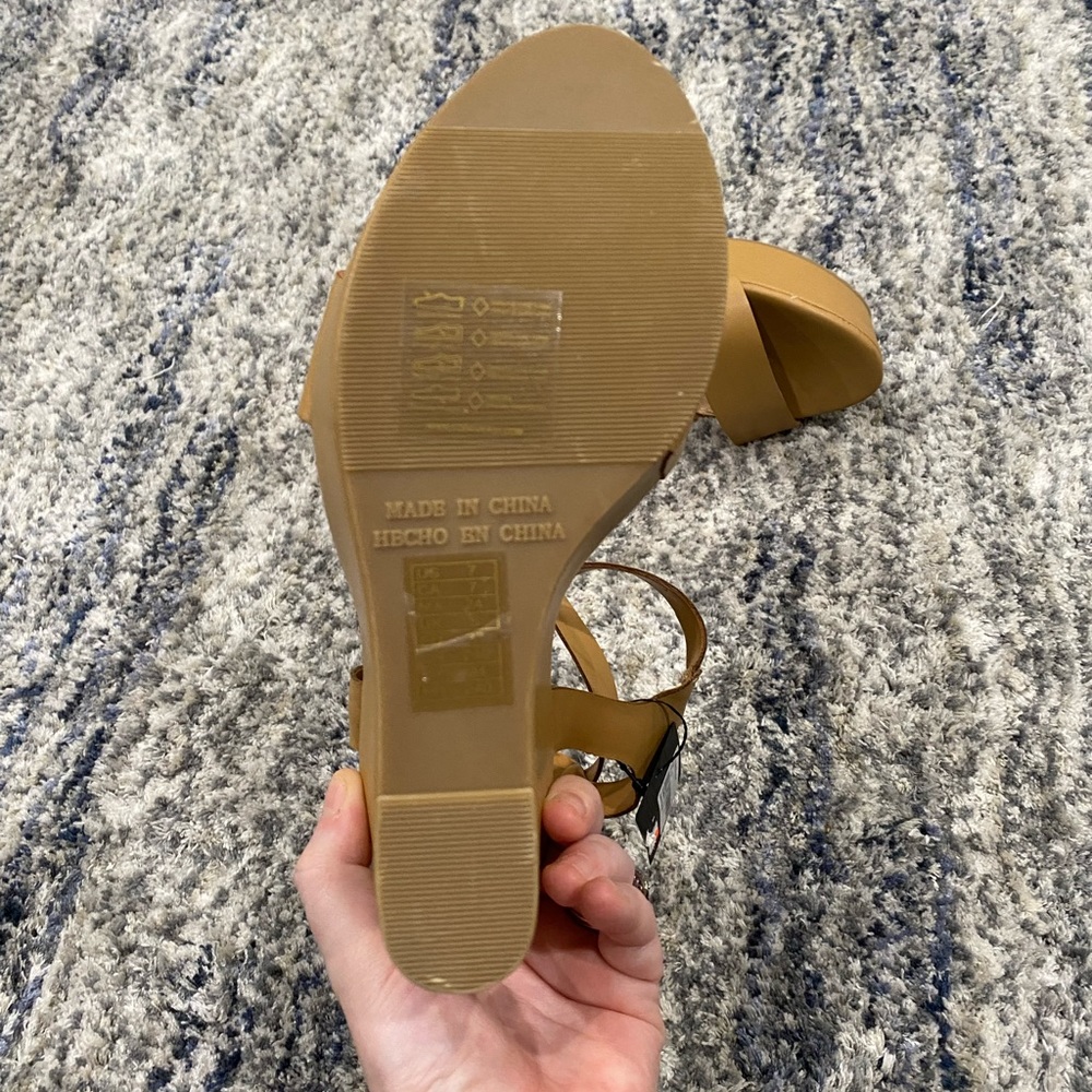 NWT tan wedge heels from Forever21.